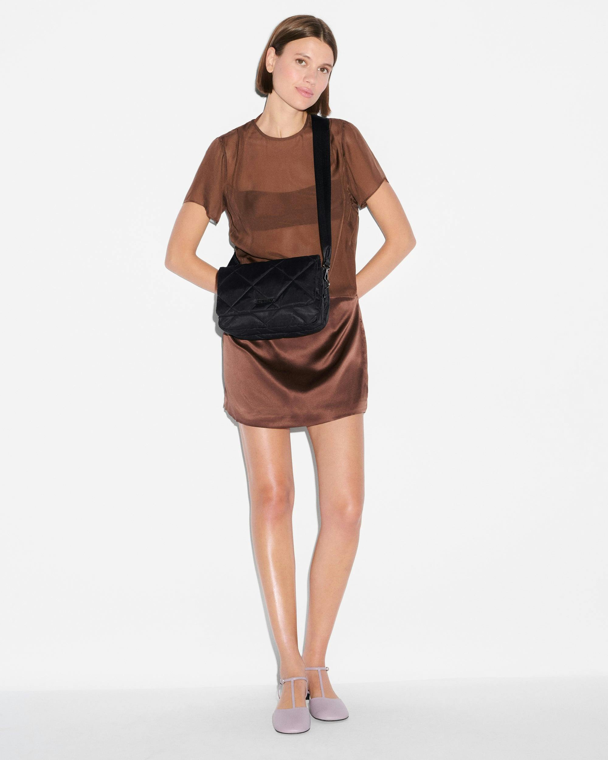 Black Madison Flap Crossbody