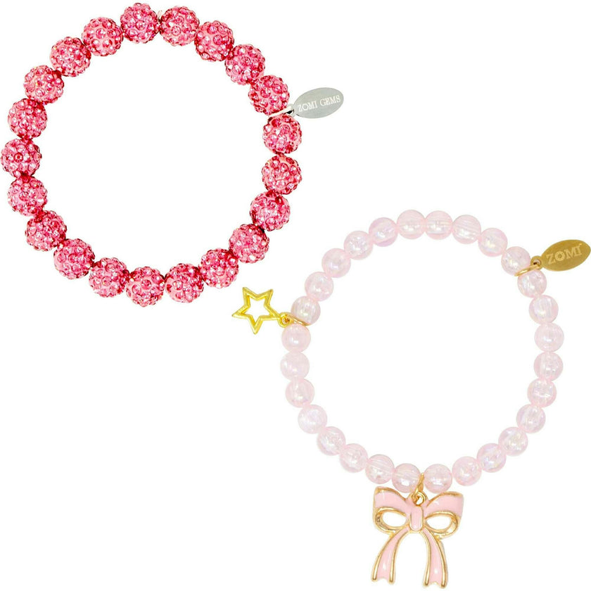 Girl's Sparkle Bow Bracelets Set