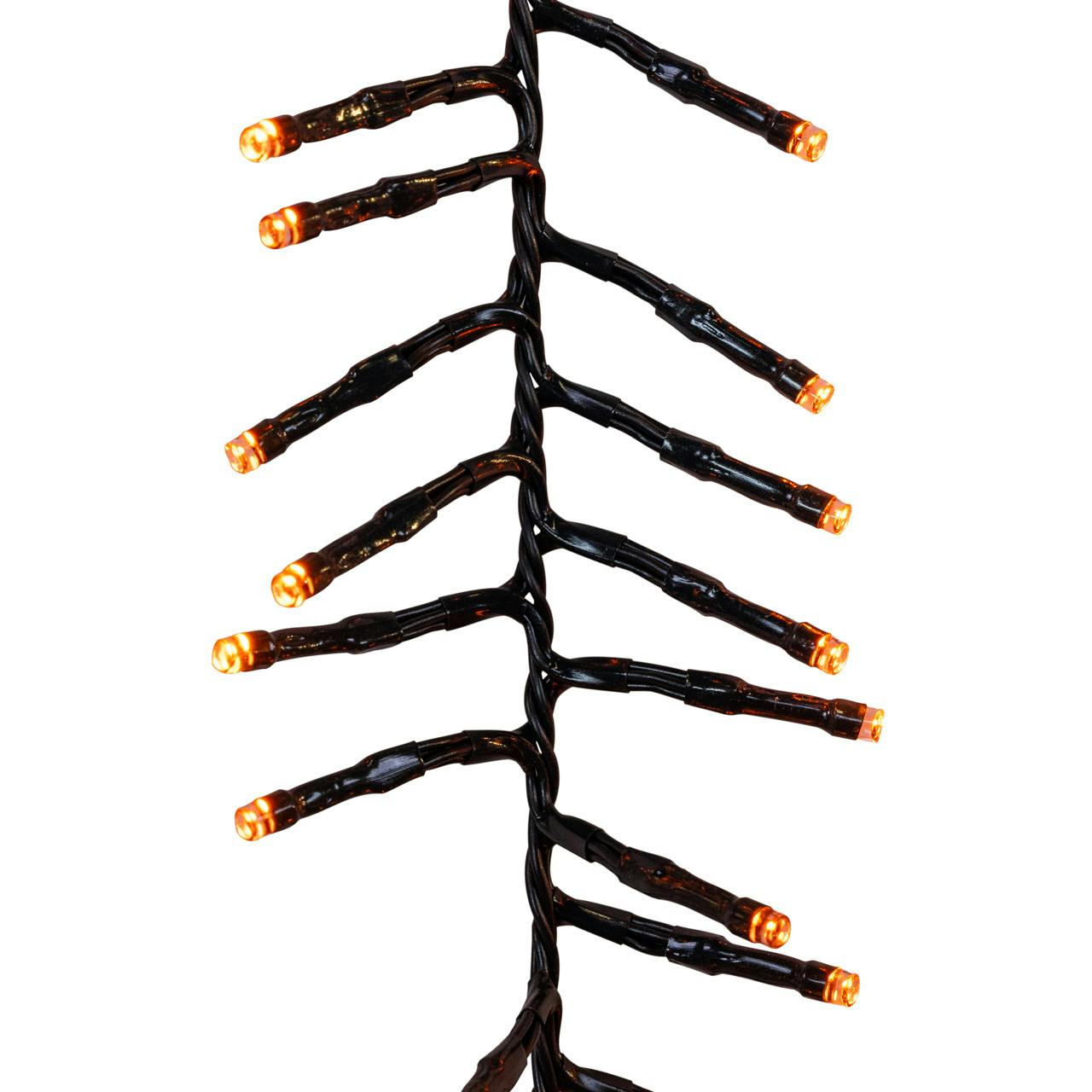 Kurt Adler 16-Foot 480L Multifunction Orange & Purple Dual Color LED Cluster Garland Light Set
