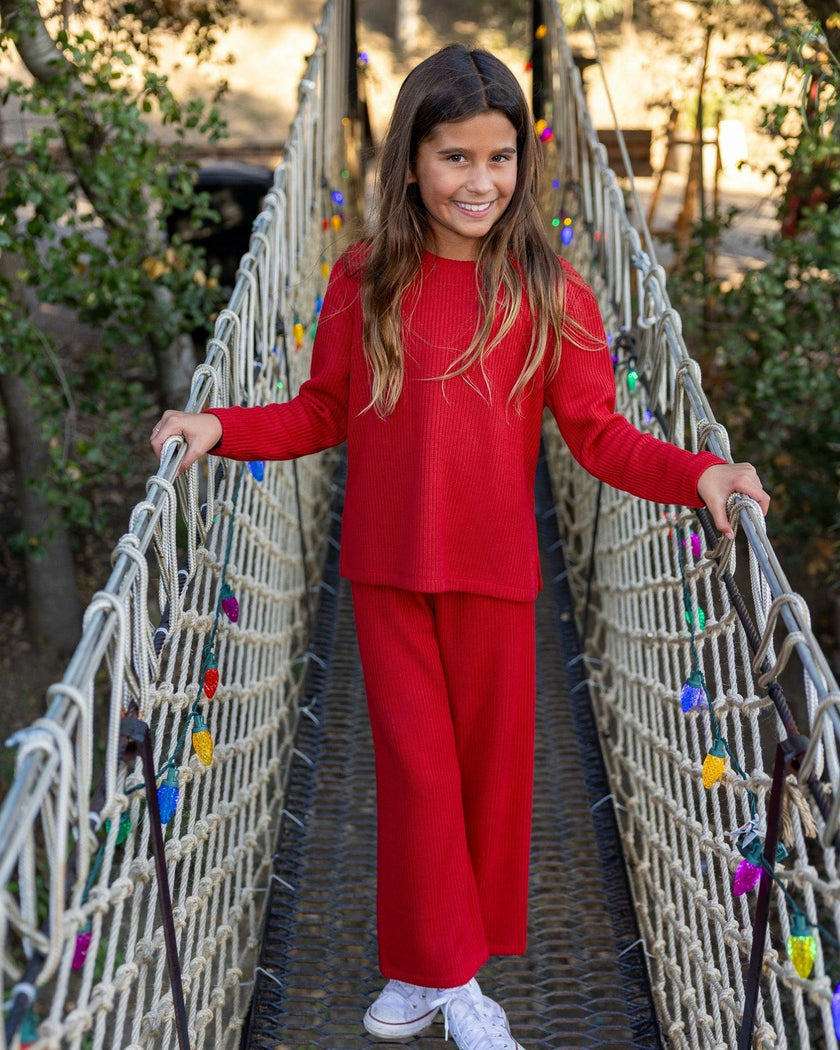 Woodland Sweater Knit Set - Red Velvet