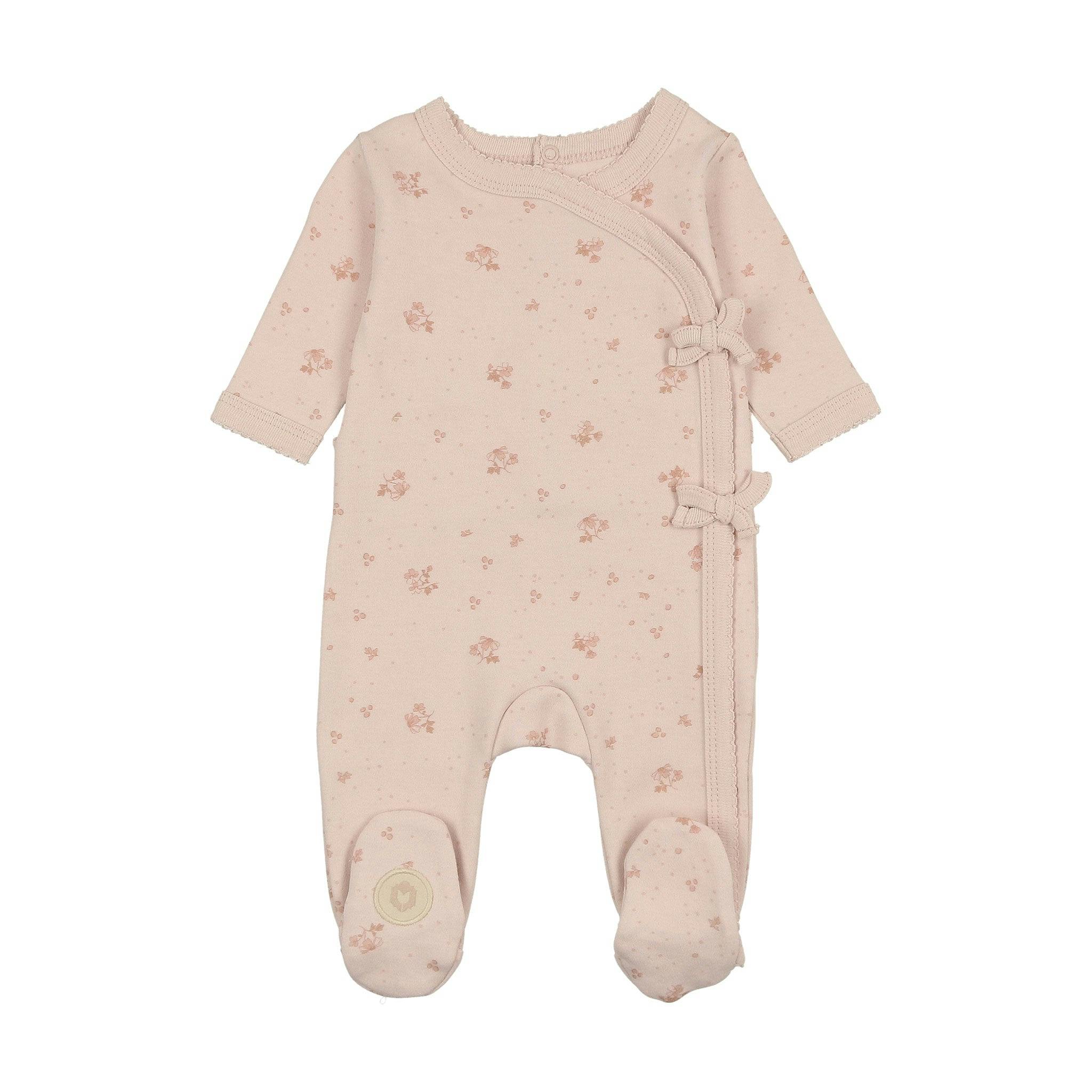 Scattered Blossoms Footie Barely Pink