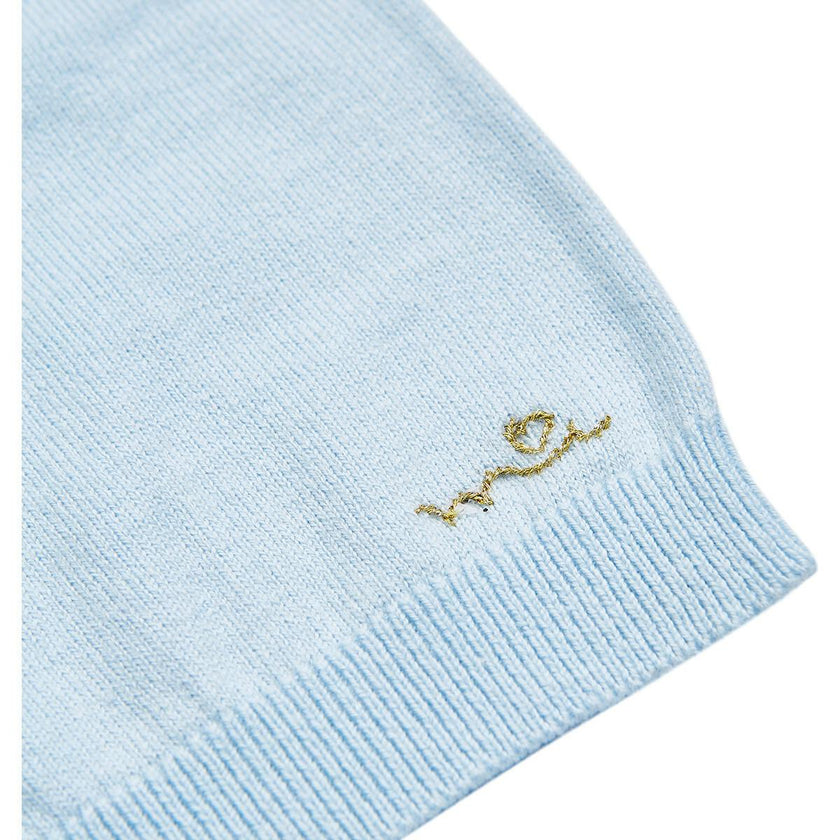 Pointelle Crown Crawler Set - Blue