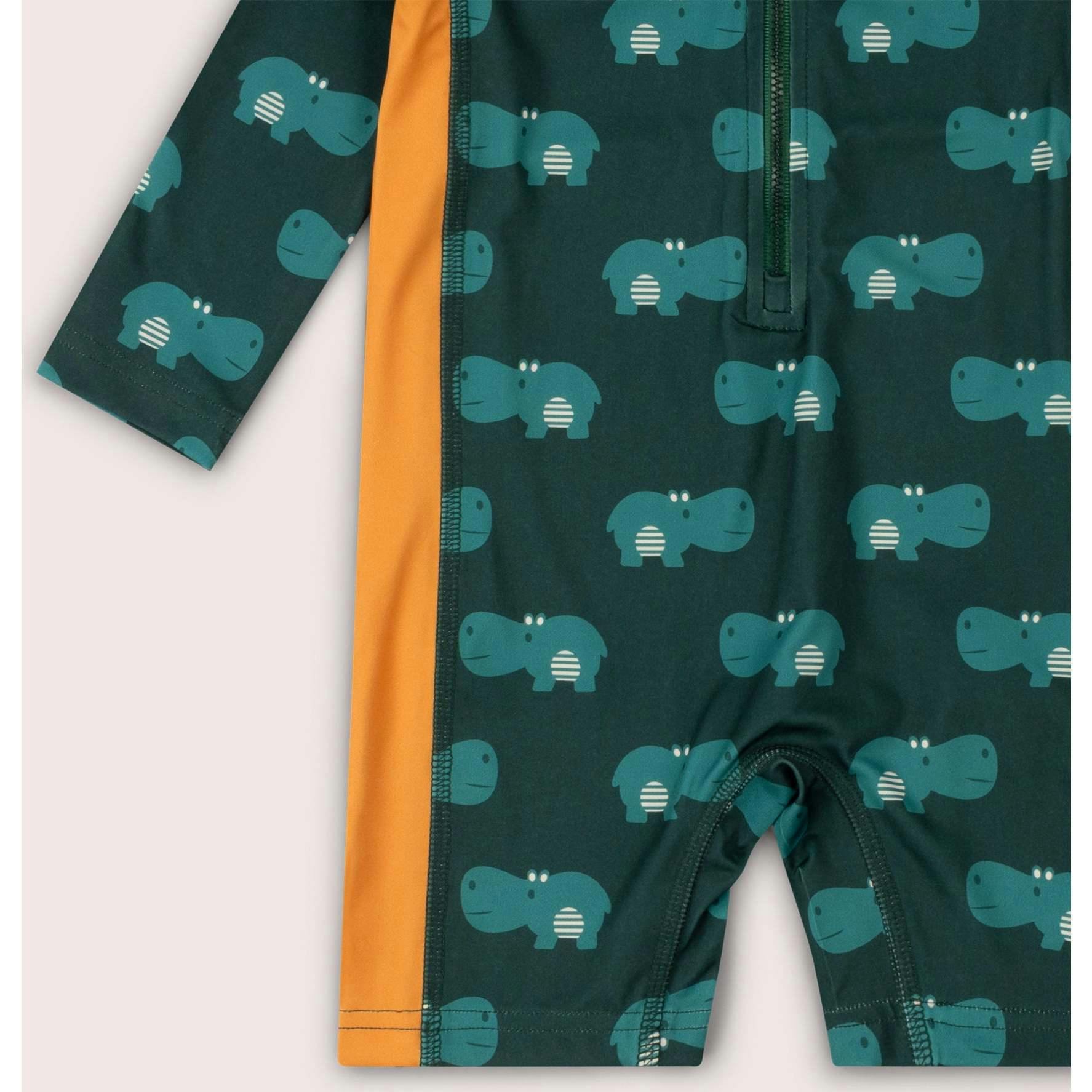 Happy Hippos UPF 50 Recycled Sunsafe Sunsuit, Green