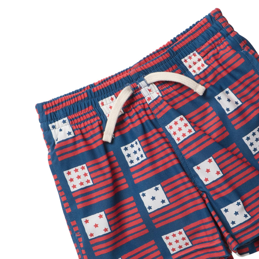 Baby Boys Swim Trunk - Navy Flag