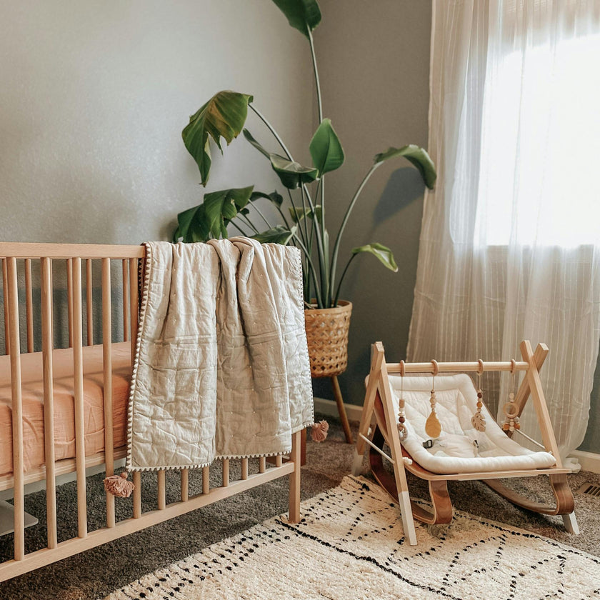 Kaleidoscope Copper Cotton Fitted Crib Sheet