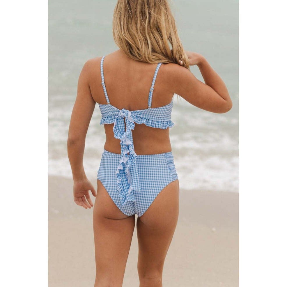 Mid Rise Ruched Bottom in Blakely Gingham