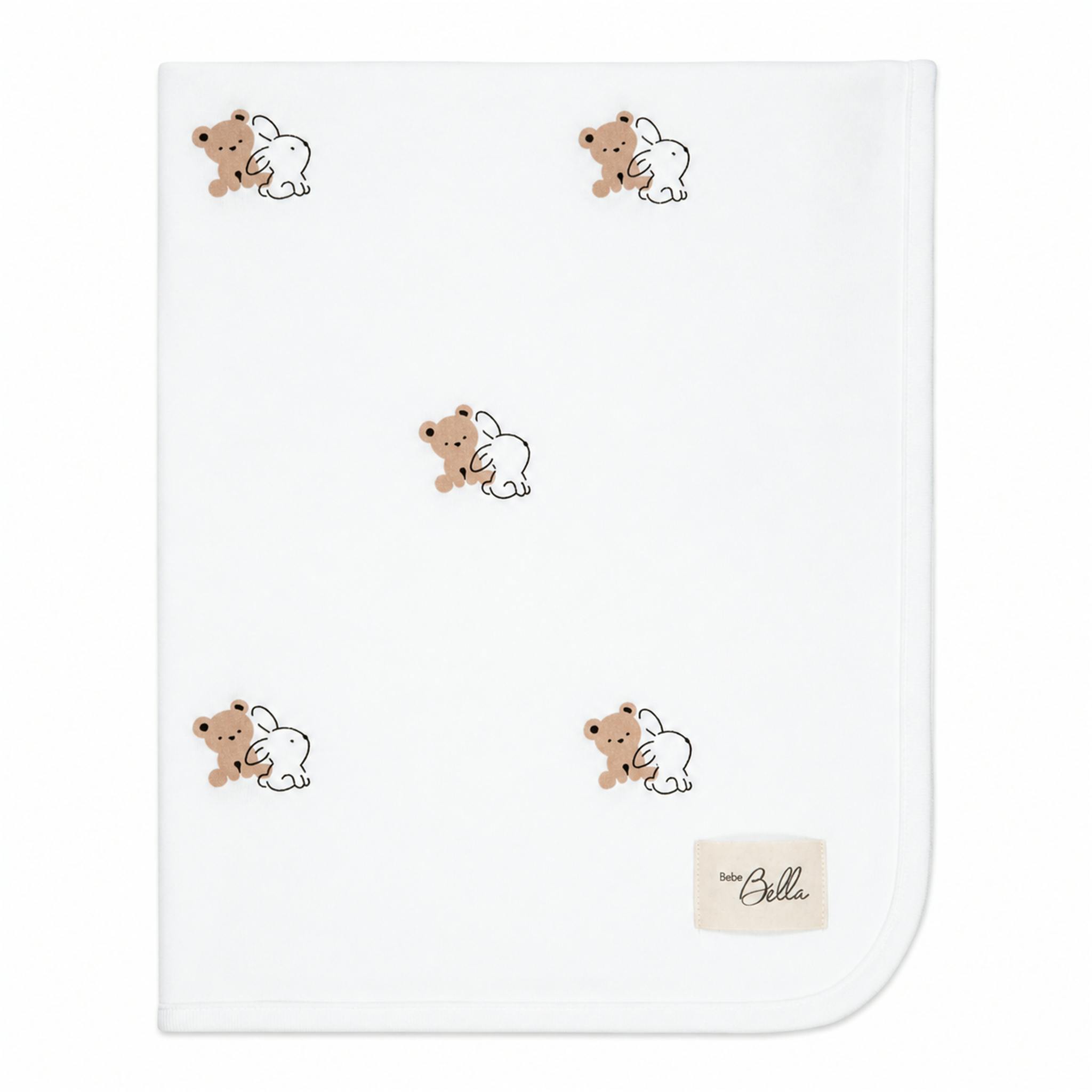 Bear & Bunny Print Blanket