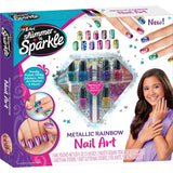 Shimmer 'N Sparkle: Metallic Rainbow Nail Art