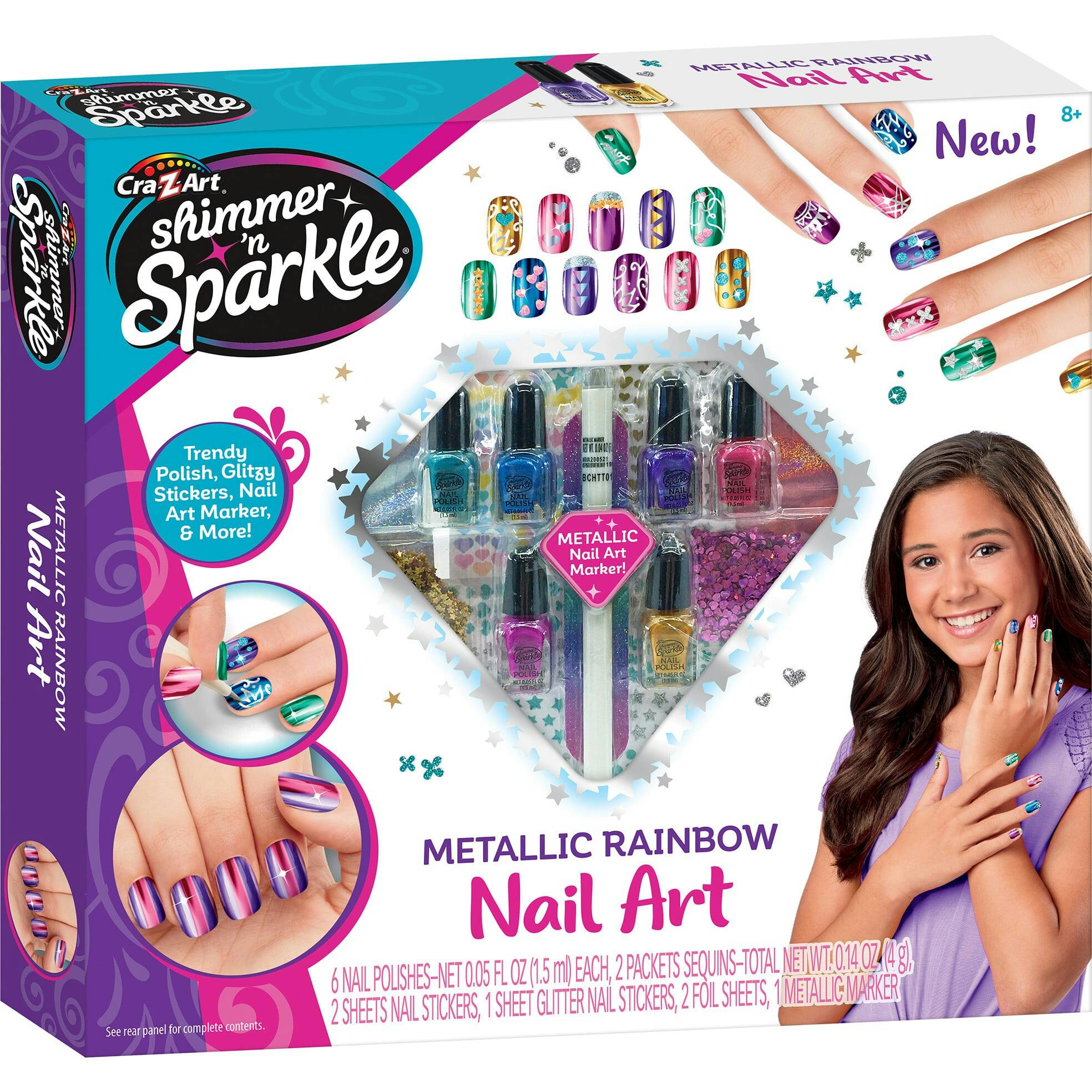 Shimmer 'N Sparkle: Metallic Rainbow Nail Art