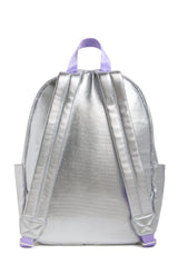 Silver Kid's Backpack With Patches