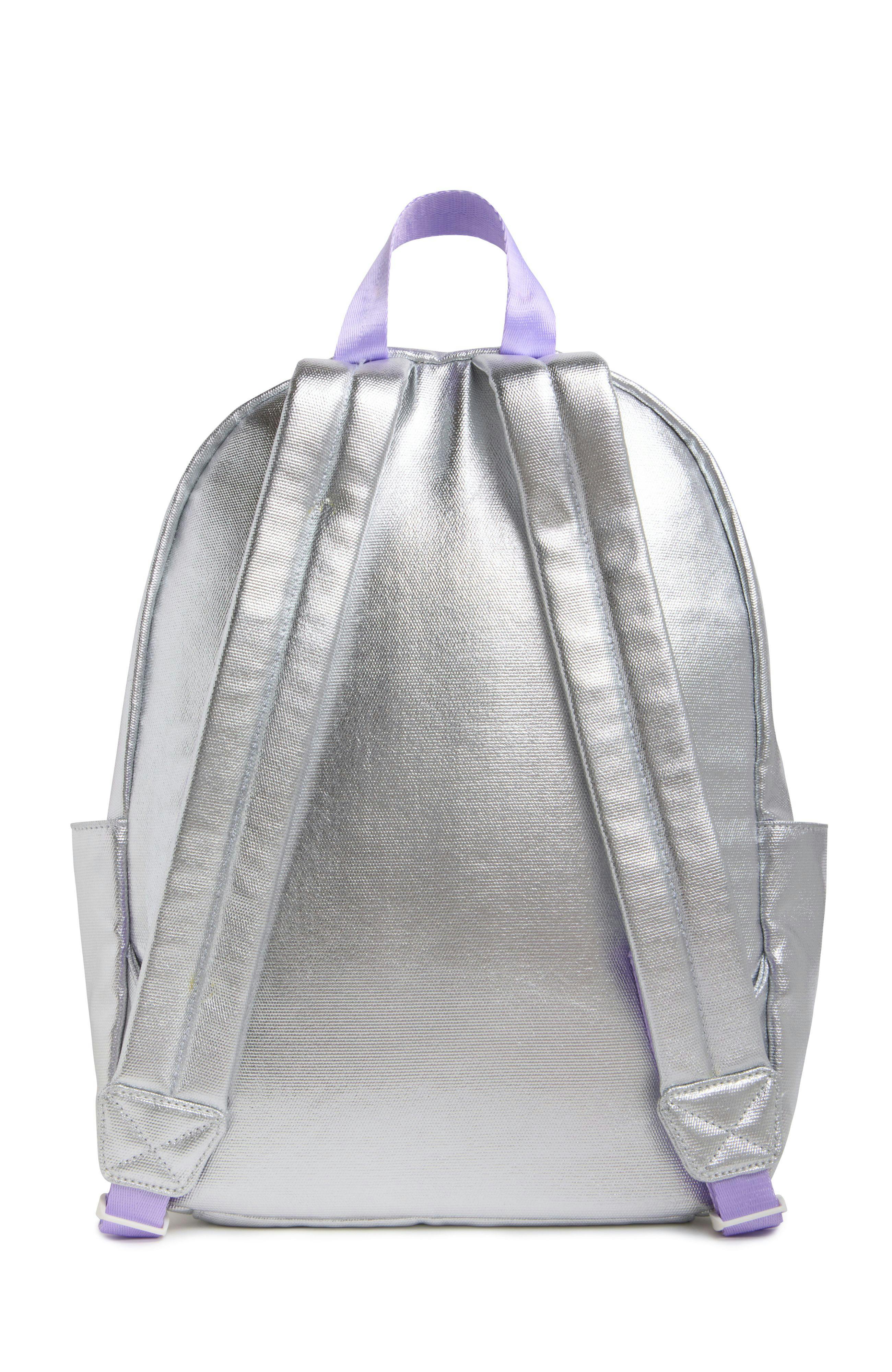 Silver Kid's Backpack With Patches