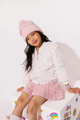 Pastel Bows Fuzzy Bomber