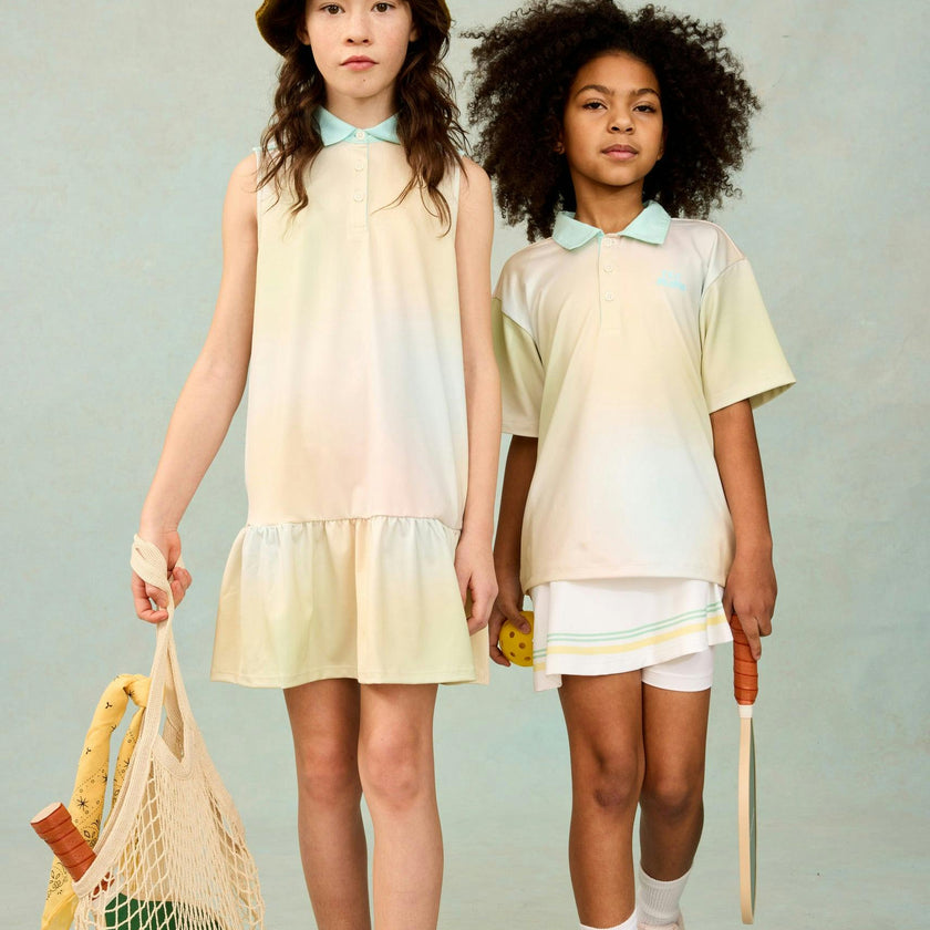 Sleeveless Performance Play Polo Dress in Soft Rainbow