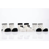 White 3pc Bow Tie Print Socks Set
