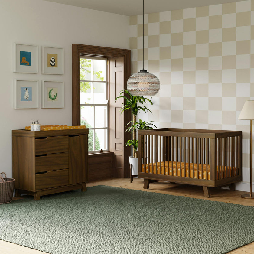 Hudson 3-Drawer Changer Dresser with Removable Changing Tray in Natural Walnut