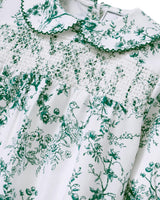 Baby's Twill Sabine Romper in Evergreen Timeless Toile
