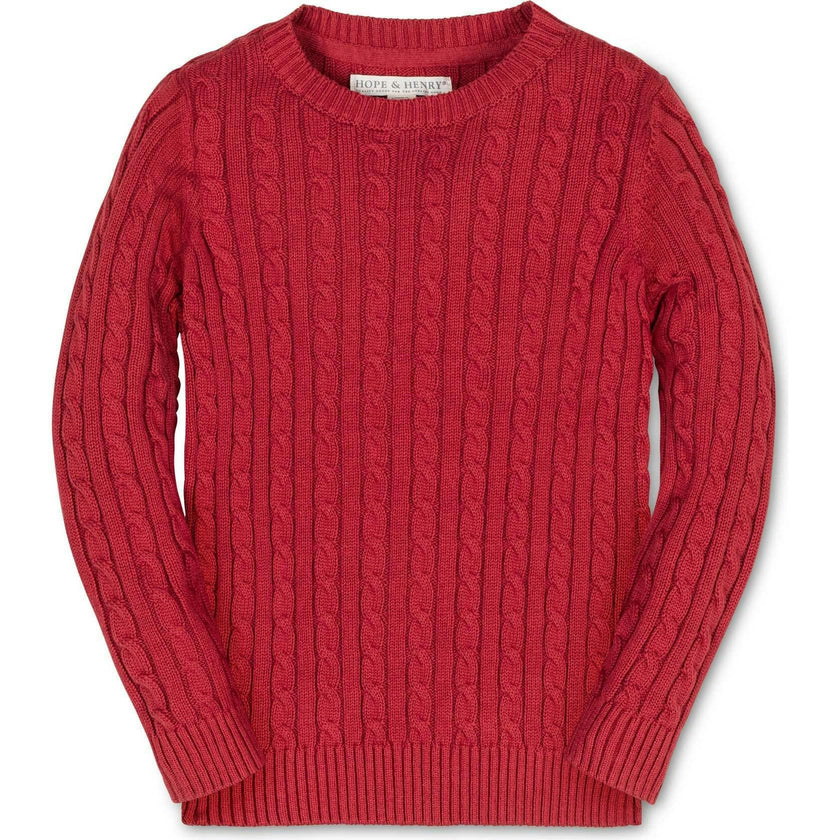 Organic Cable Crewneck Pullover Sweater