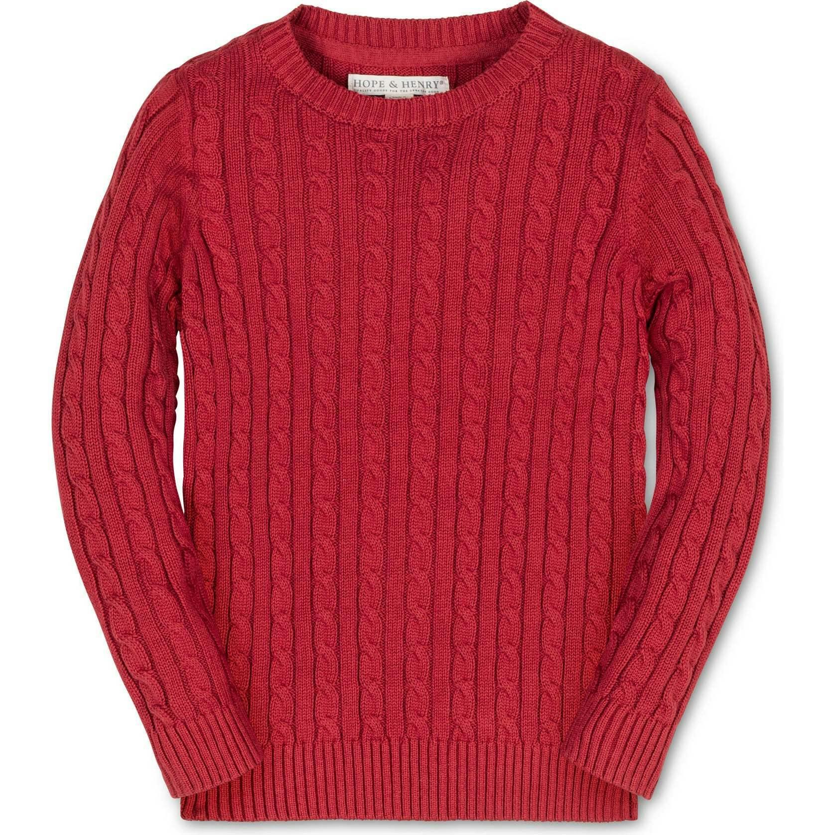 Organic Cable Crewneck Pullover Sweater