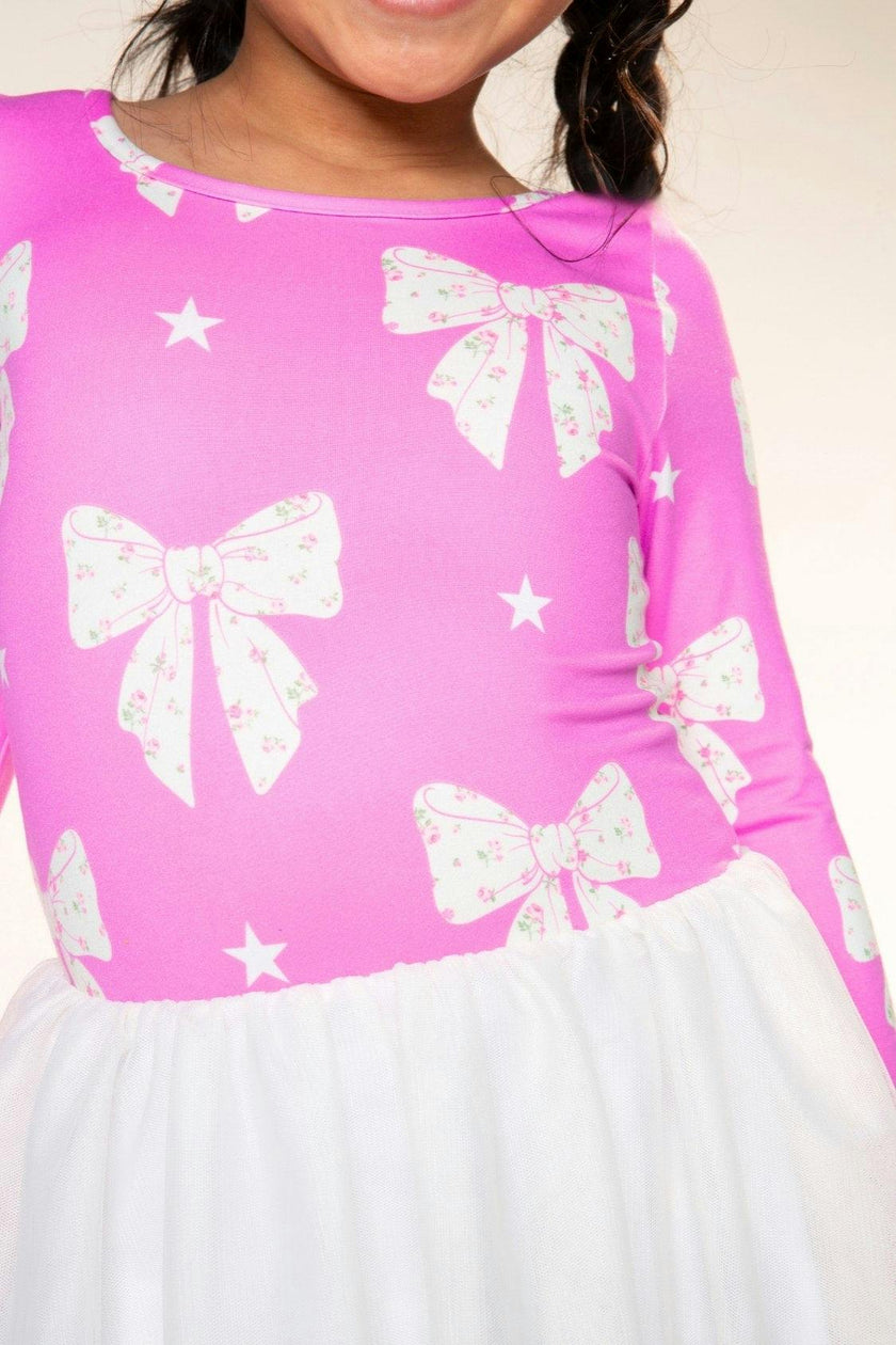 Simply Soft Long Sleeve Scoop Back Tulle Be Happy Dress