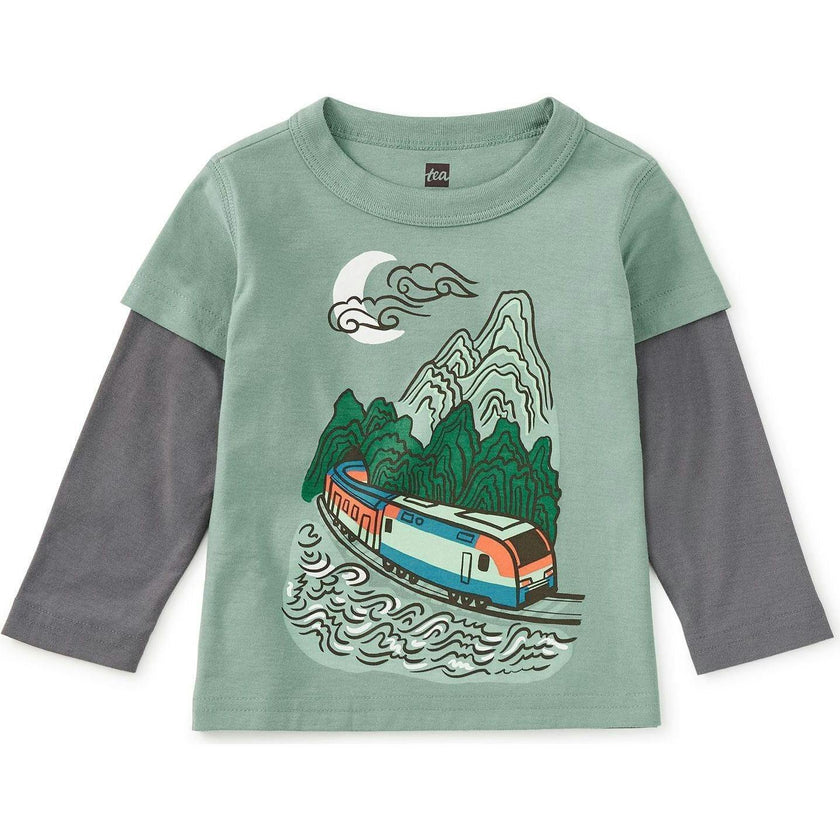 Korean Train Layered Tee, Green
