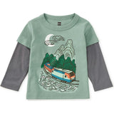 Korean Train Layered Tee, Green