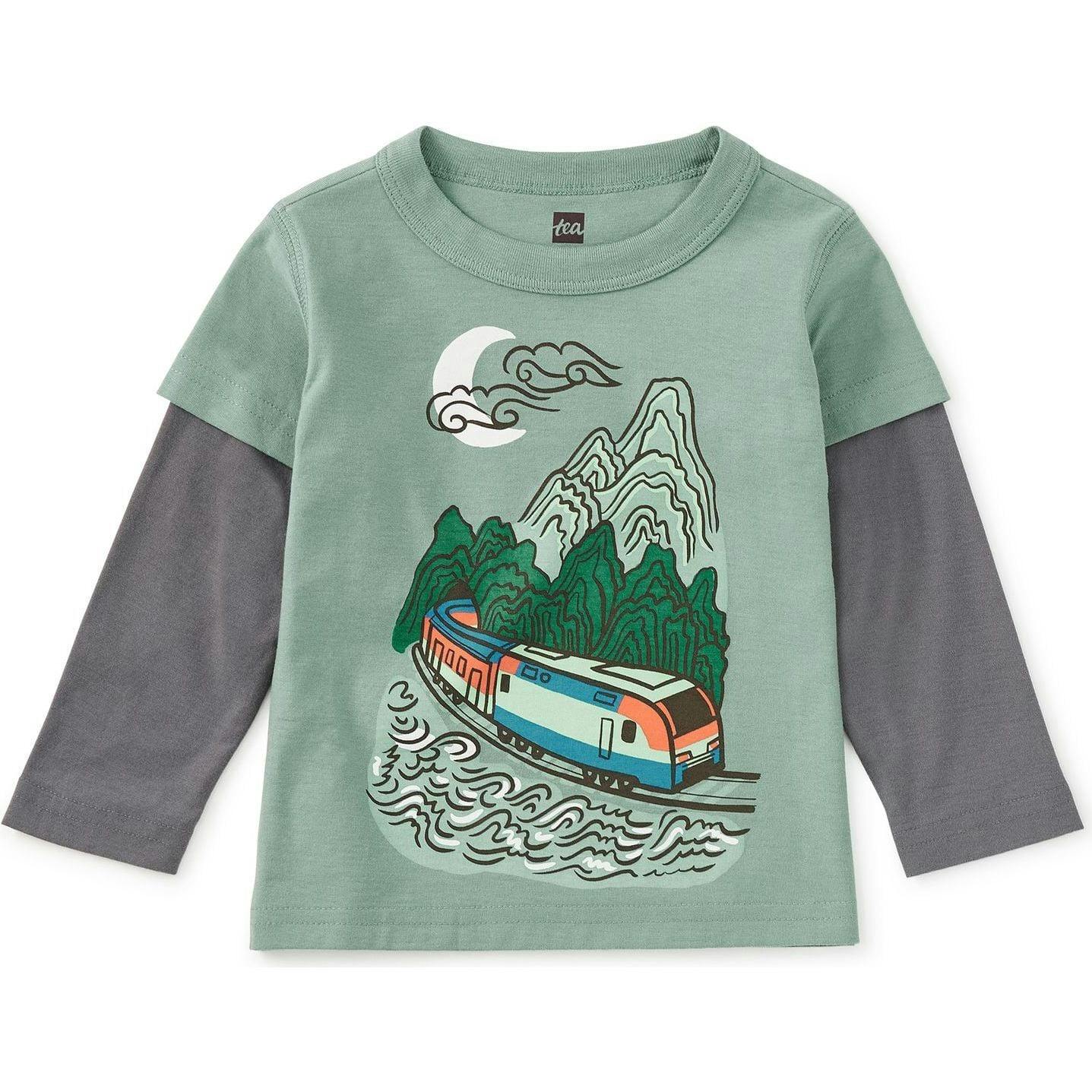 Korean Train Layered Tee, Green