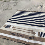 Custom Personalized Sustainable Knit Throw Blanket - Oar
