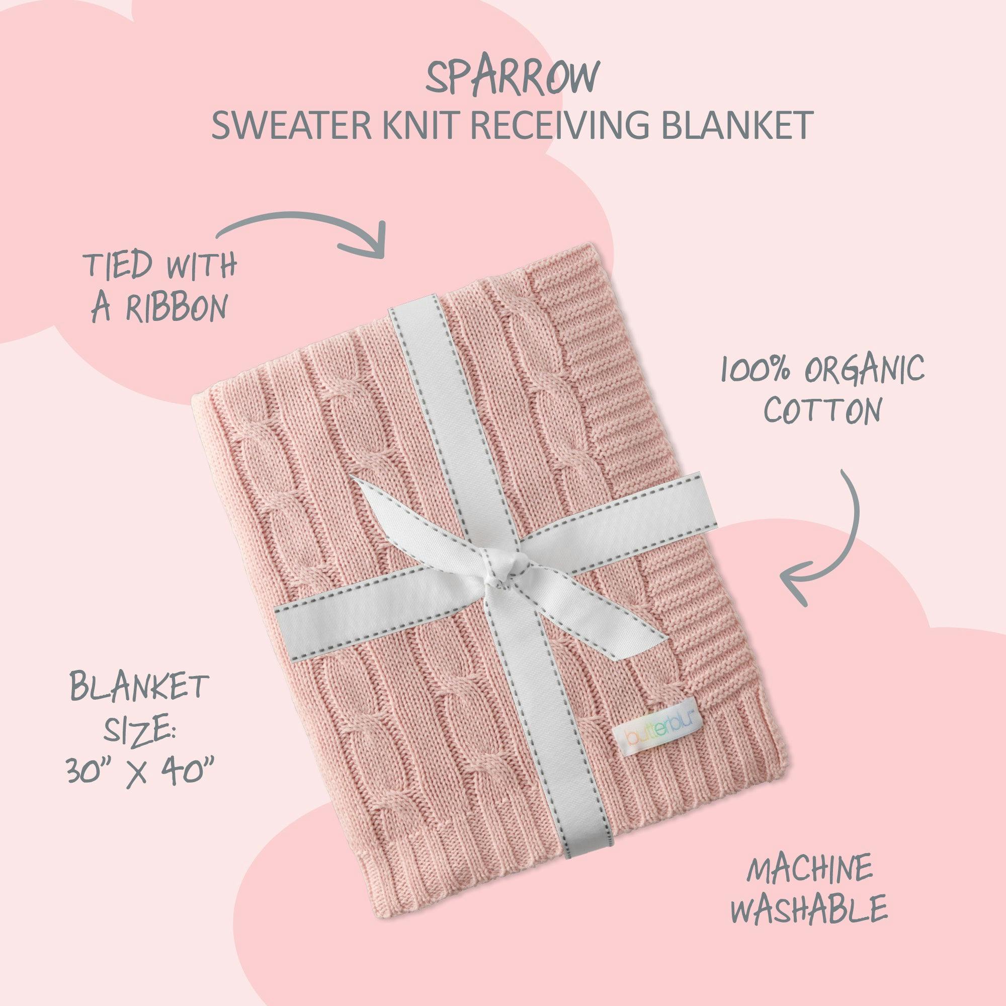 SPARROW Sweater Knit Receiving Blanket