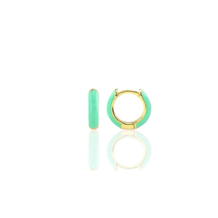 Enamel Huggie Hoop Earrings