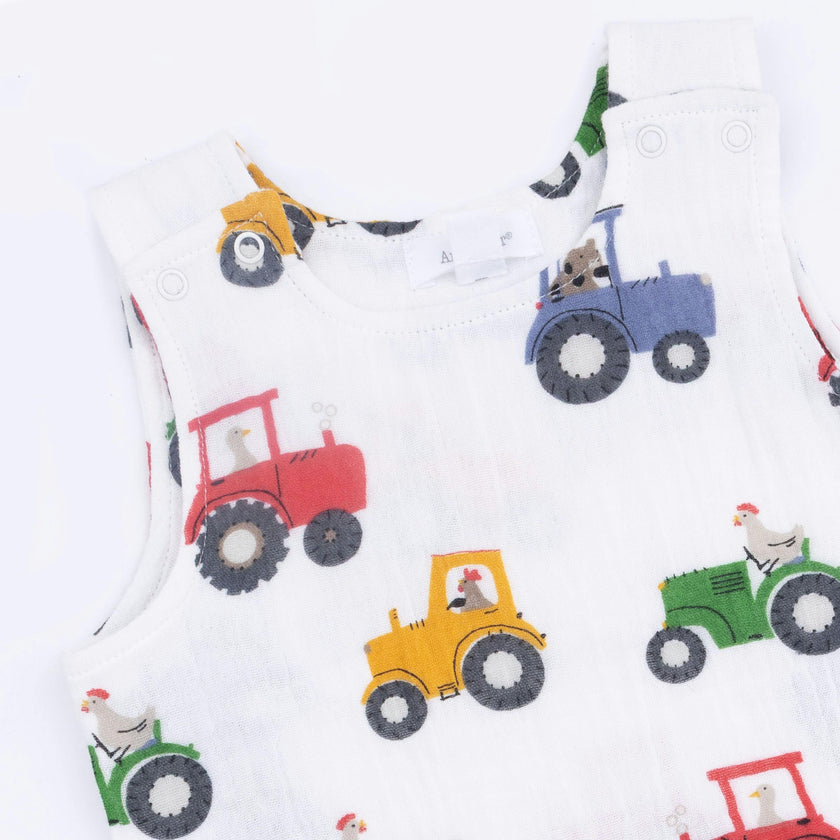 Tractor Friends - Sleeveless Shortie Romper