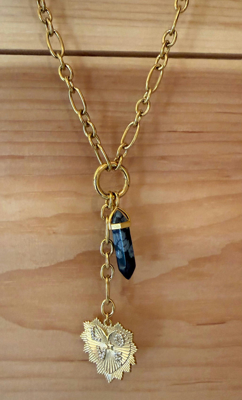 LIMITED EDITION LOVE & CRYSTAL CHARM NECKLACE