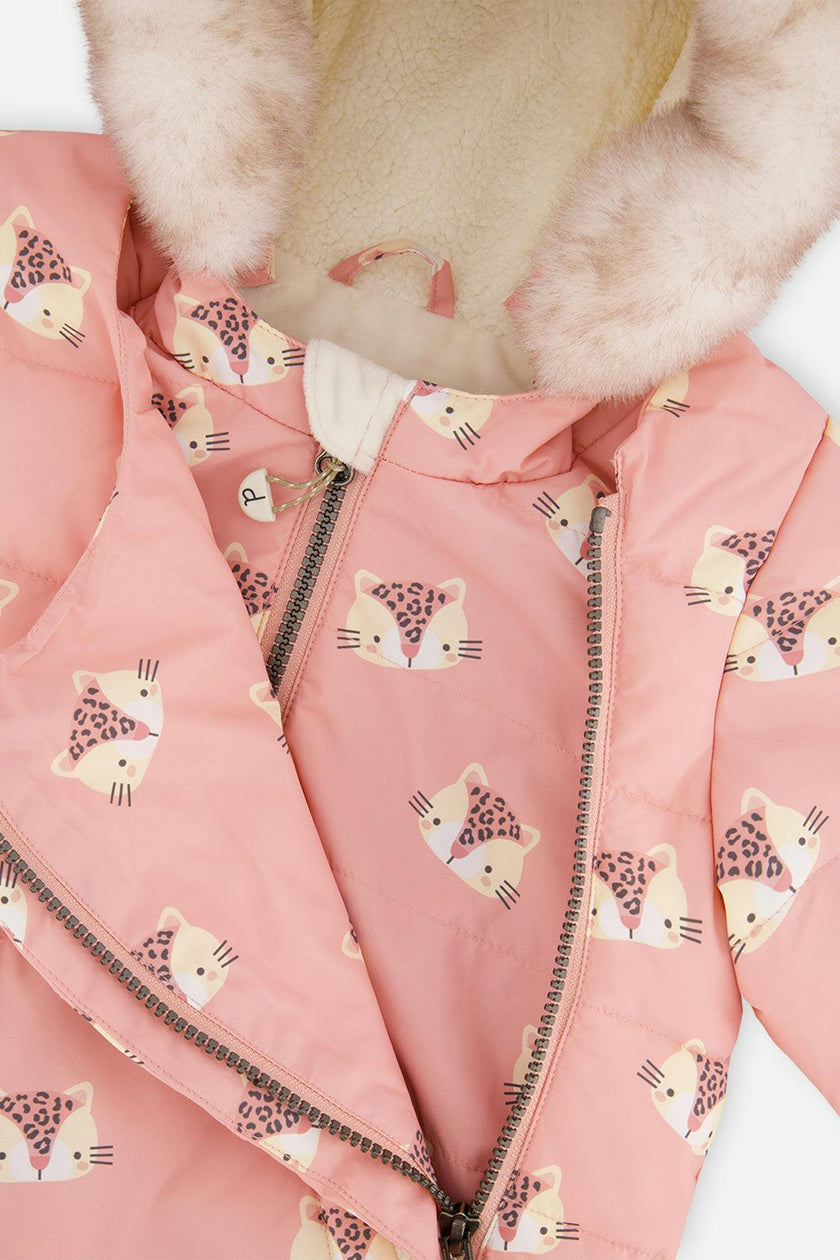Baby Two Piece Snowsuit Rose Leopard Print