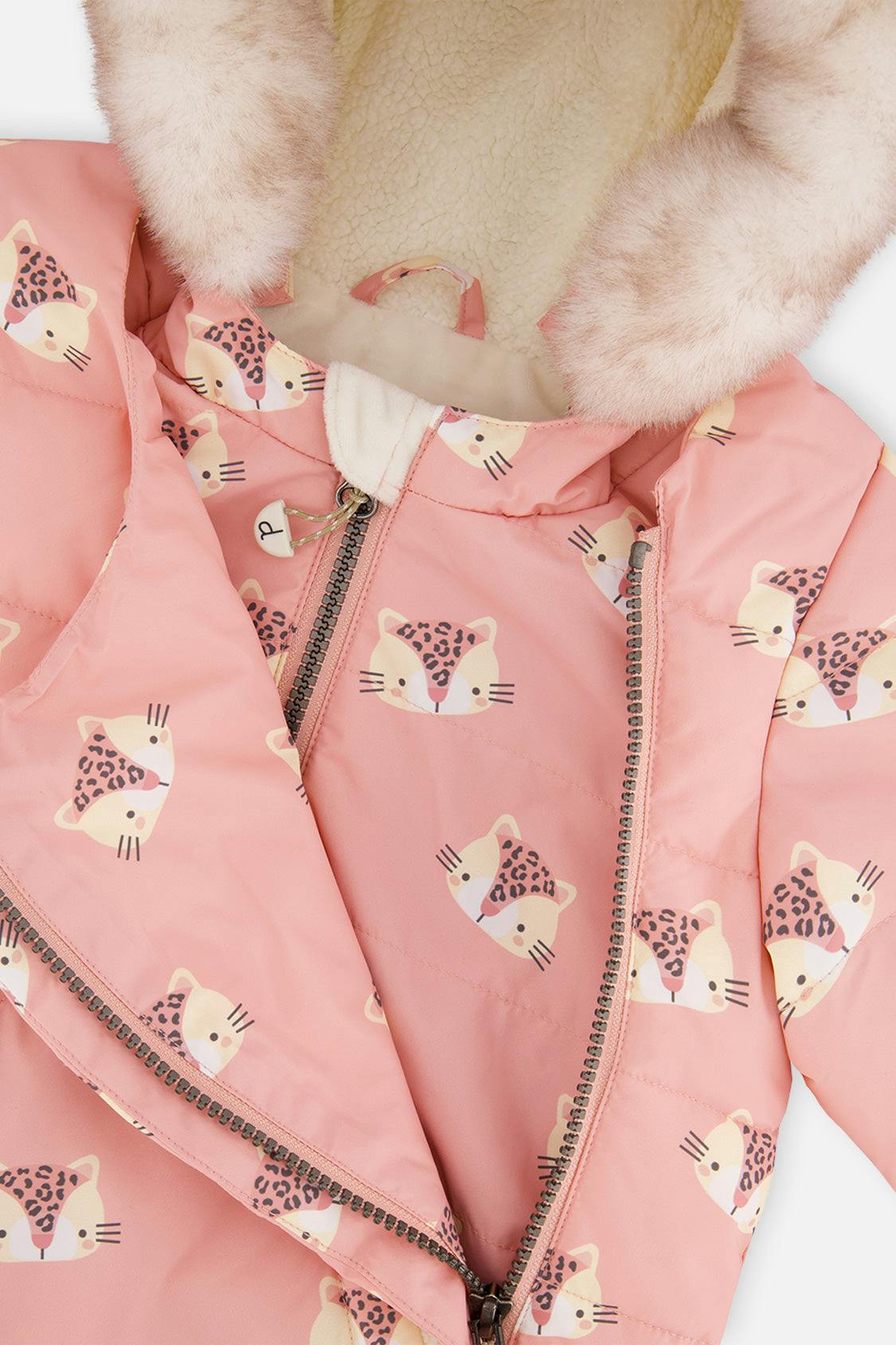 Baby Two Piece Snowsuit Rose Leopard Print