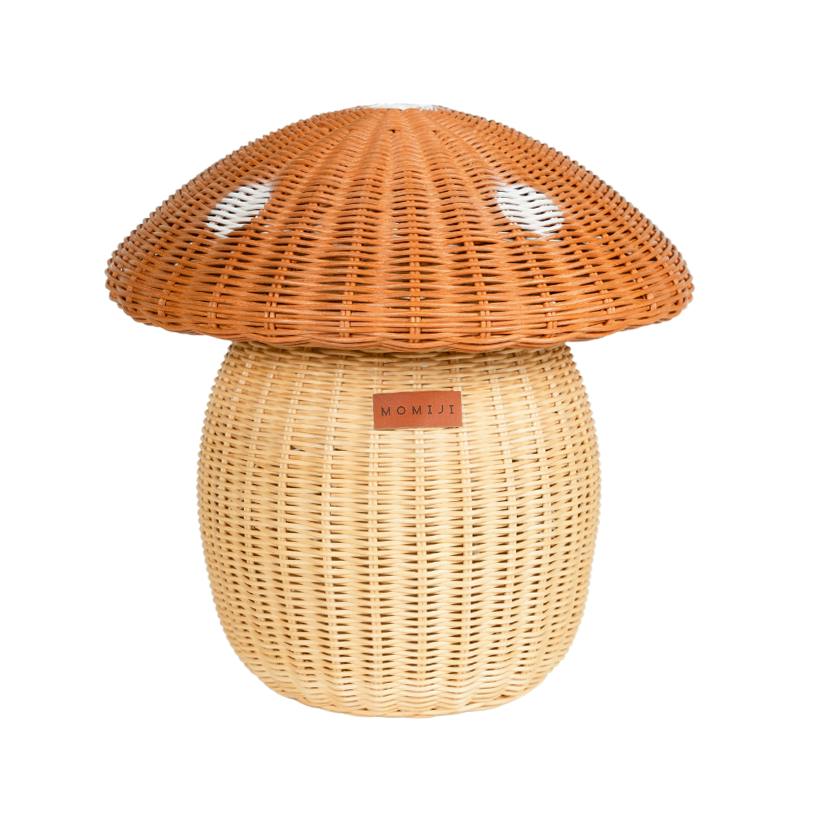 Handcrafted - Mushroom Basket - Rattan Wicker