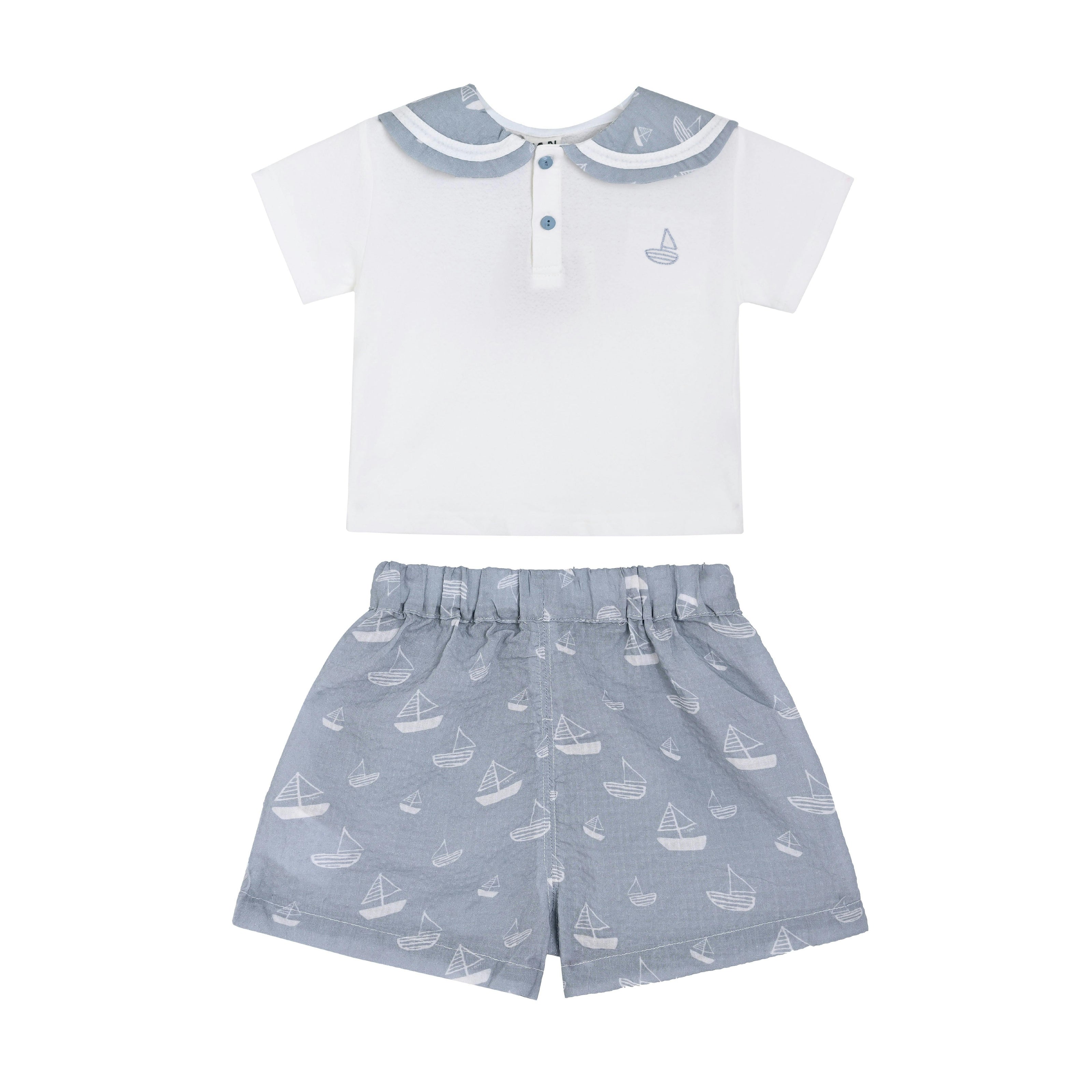 Blue Sailboat Collar Set