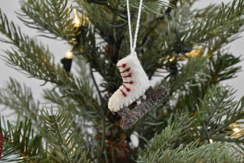 24 Piece Set- Iconic Christmas Mini Tabletop Tree Set- Hand Felted Wool