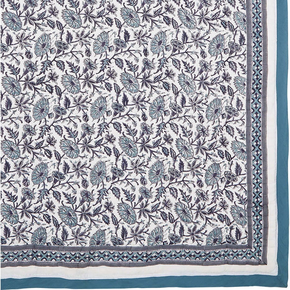 Block-Printed Cotton Crib Quilt