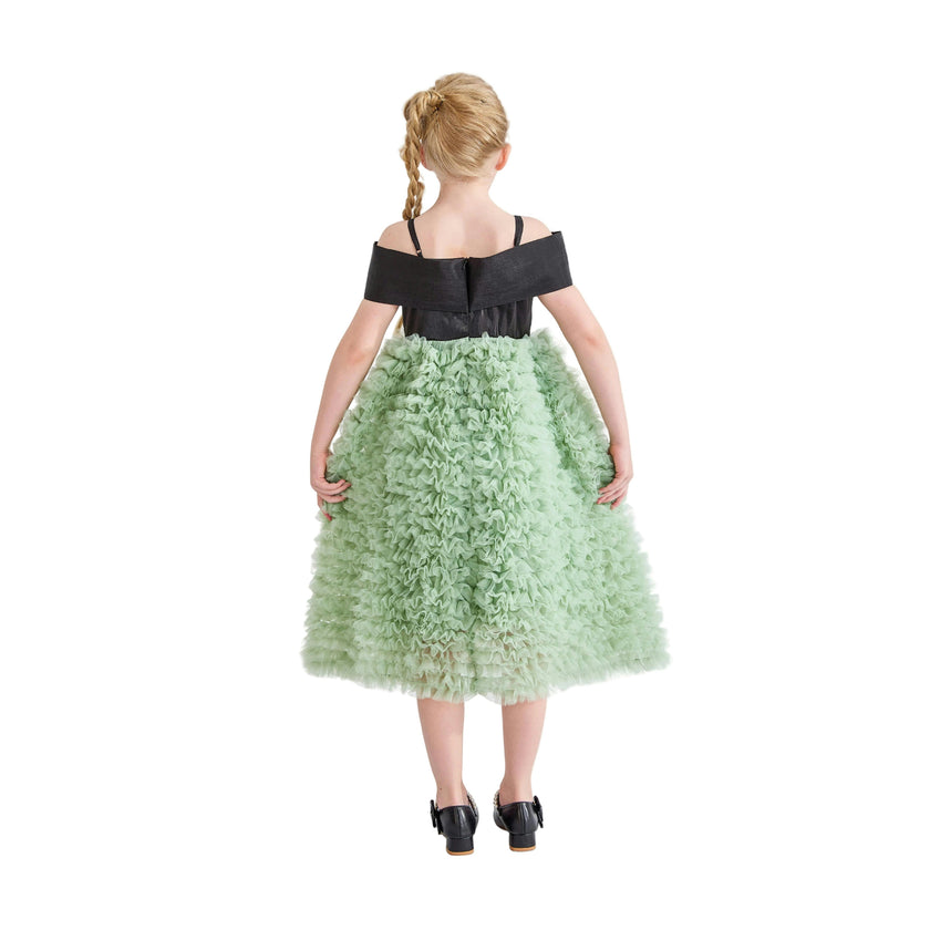 Black & Green Marcella Bow Dress