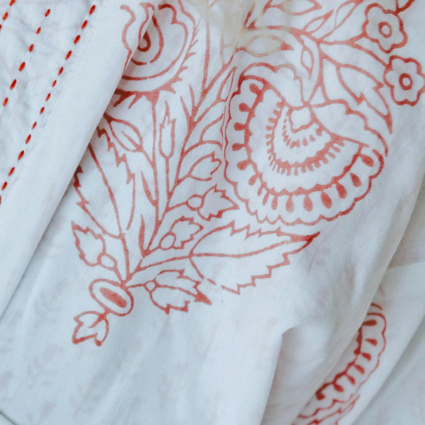 Block-Printed Cotton Women'S Robe