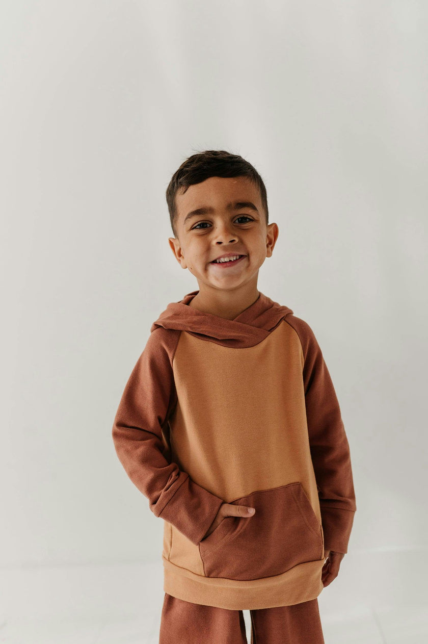 Boys Raglan Hoodie in Nightfall Blue