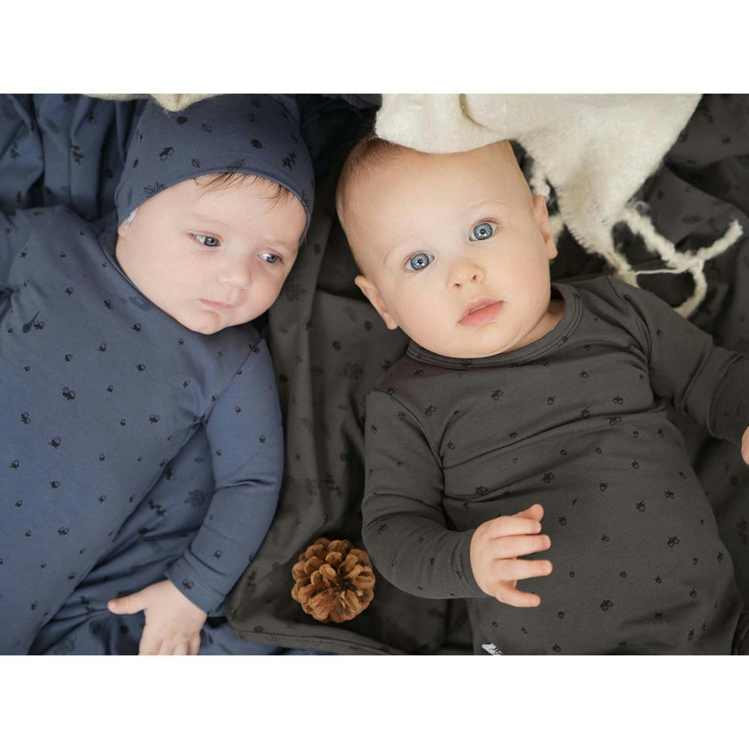 Acorn Print Long Sleeve Footie