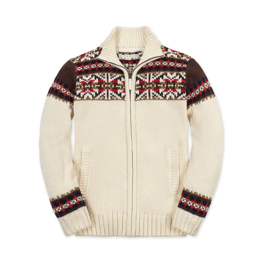 Organic Full Zip Mock Neck Sweater
