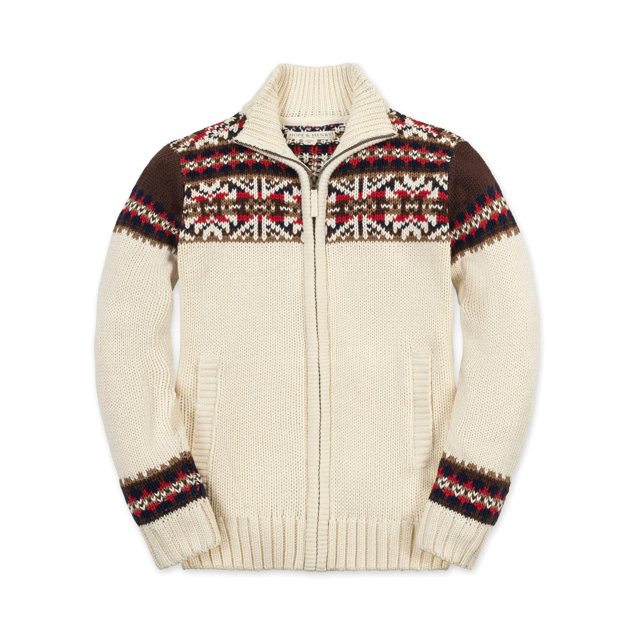 Organic Full Zip Mock Neck Sweater