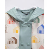 House Print Rain Hooded Poncho