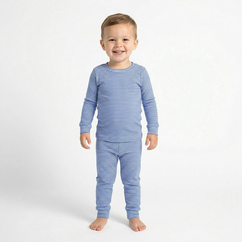 Cobalt Stripe Bamboo Toddler Pajama Set