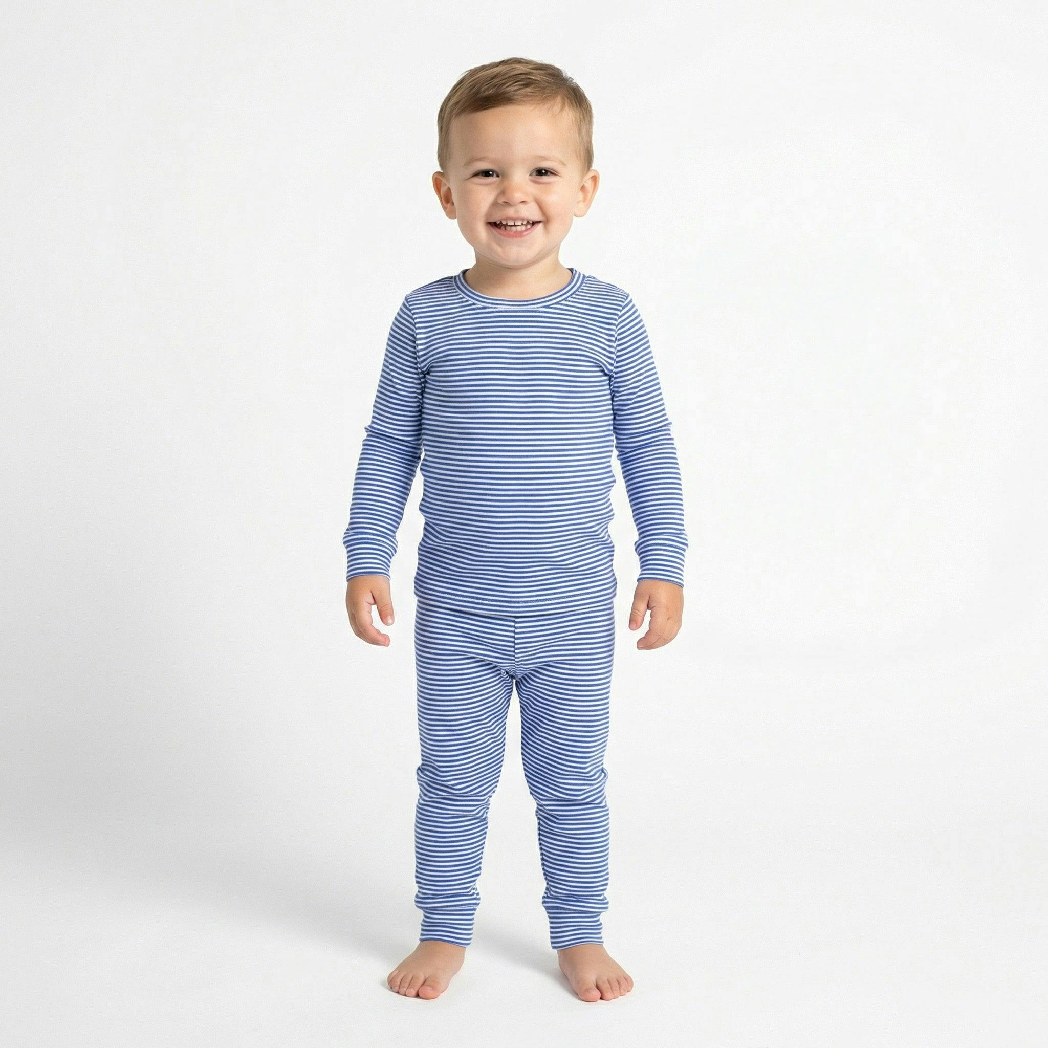 Cobalt Stripe Bamboo Toddler Pajama Set