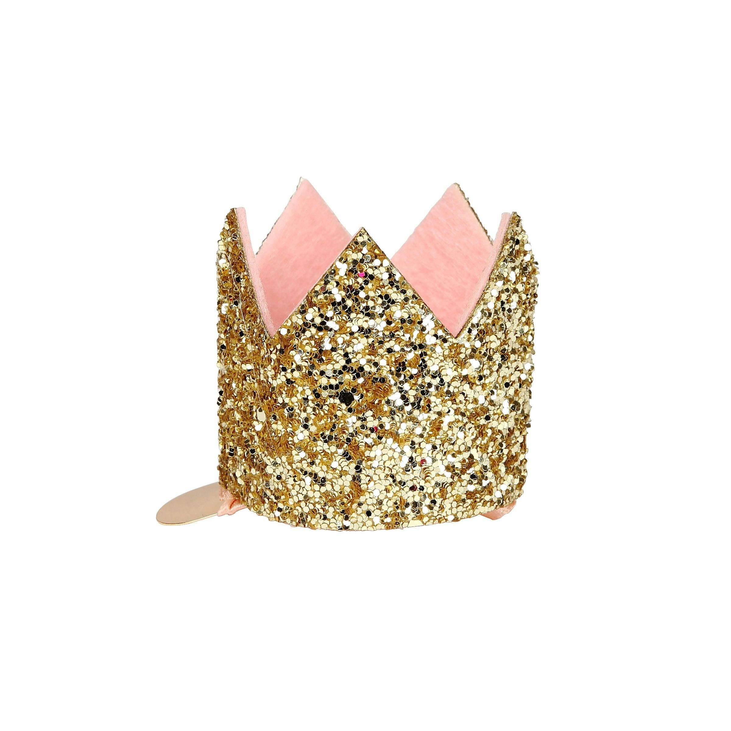 Mini Glittered Crown Hair Clip