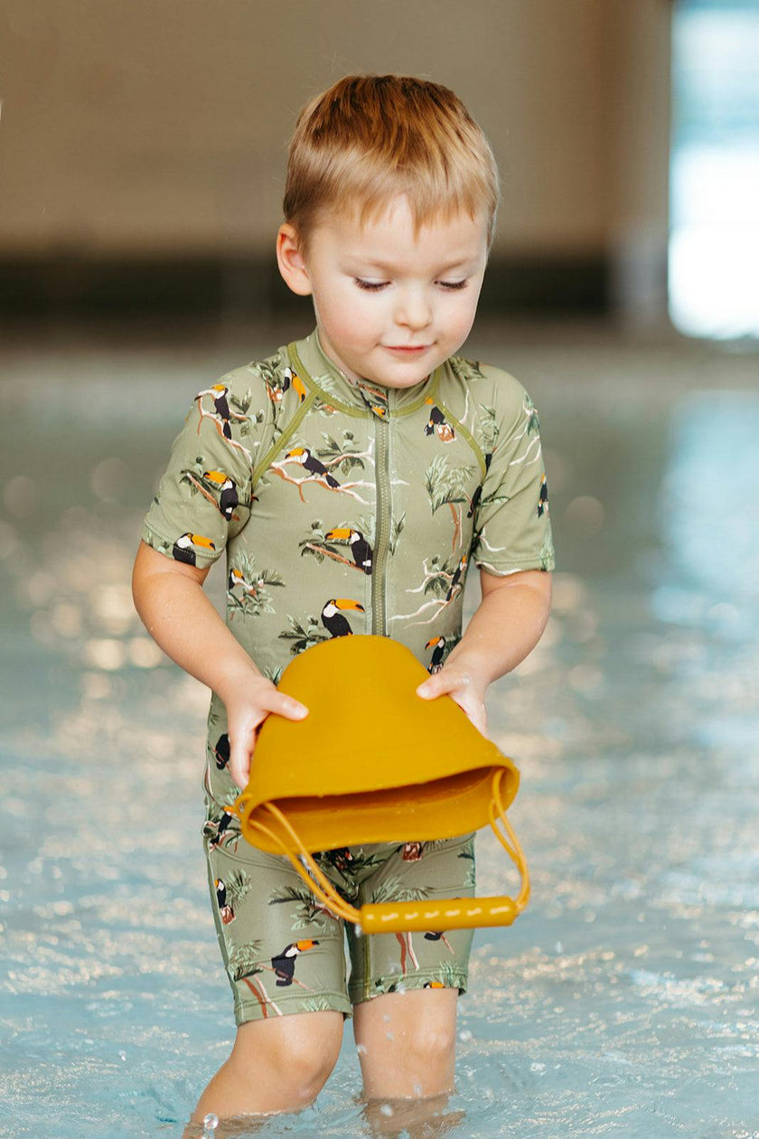 Zipper Shortall Swimsuit
