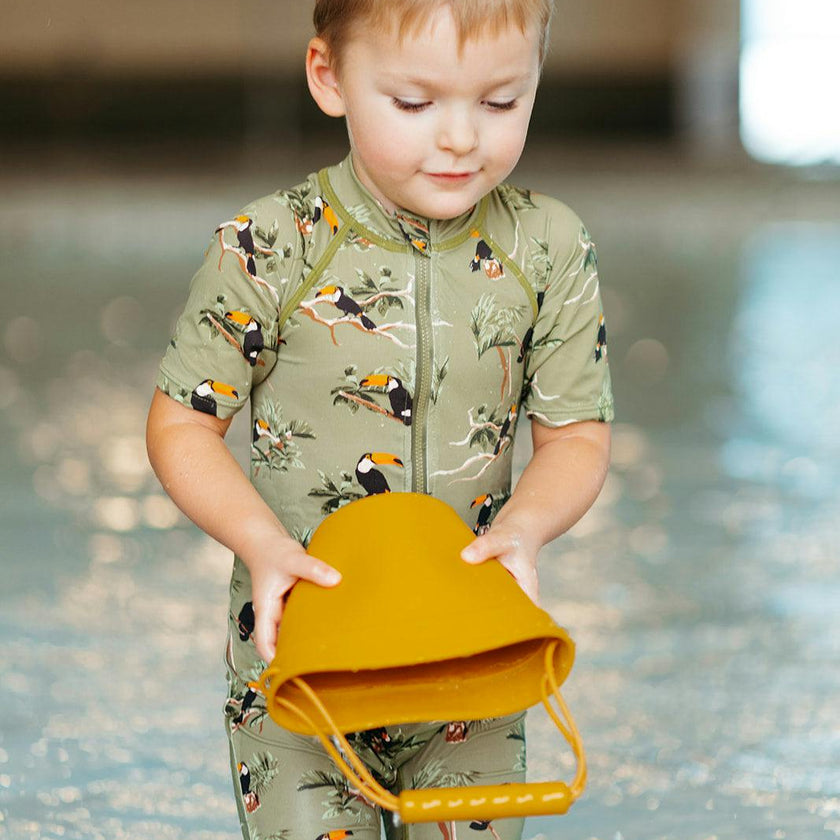 Zipper Shortall Swimsuit