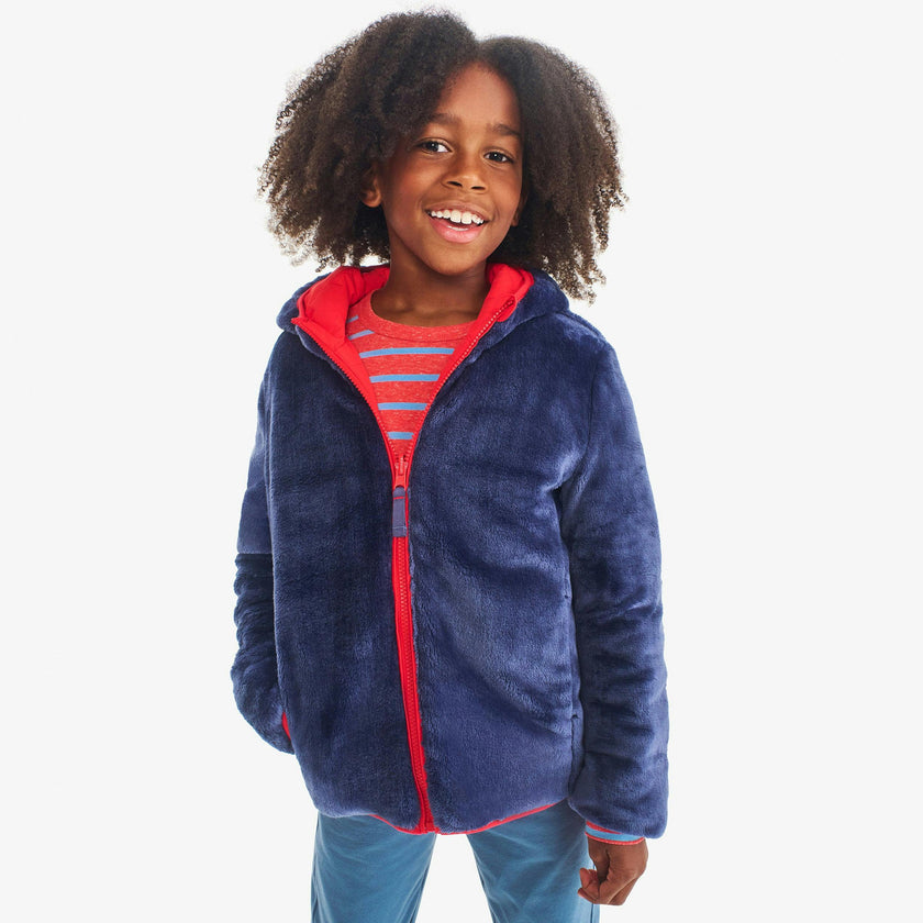 Kids reversible fleece puffer jacket